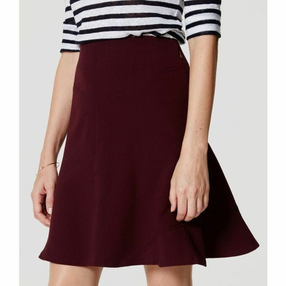 Ann Taylor Loft Chevron Seamed Flippy Skirt